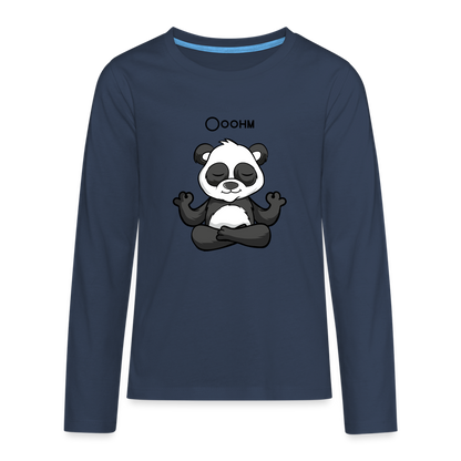 Teenager Premium Langarmshirt - Ooohm Panda - Navy