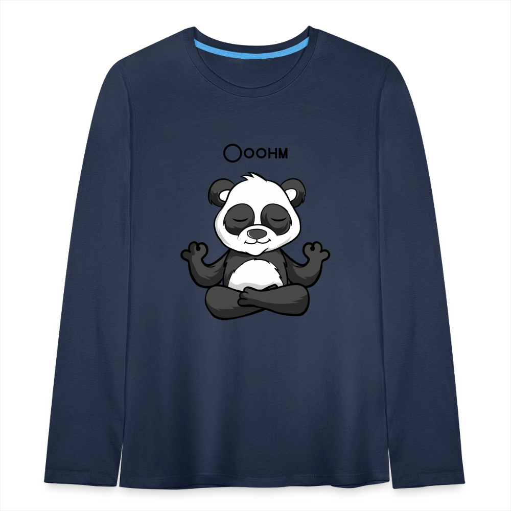 Teenager Premium Langarmshirt - Ooohm Panda - Navy