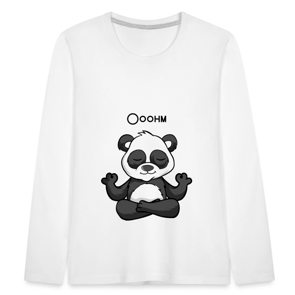 Kinder Premium Langarmshirt - Ooohm Panda - weiß