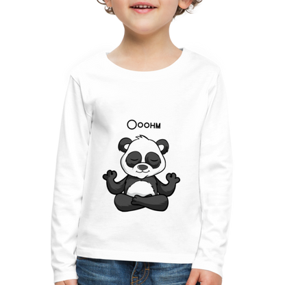 Kinder Premium Langarmshirt - Ooohm Panda - weiß