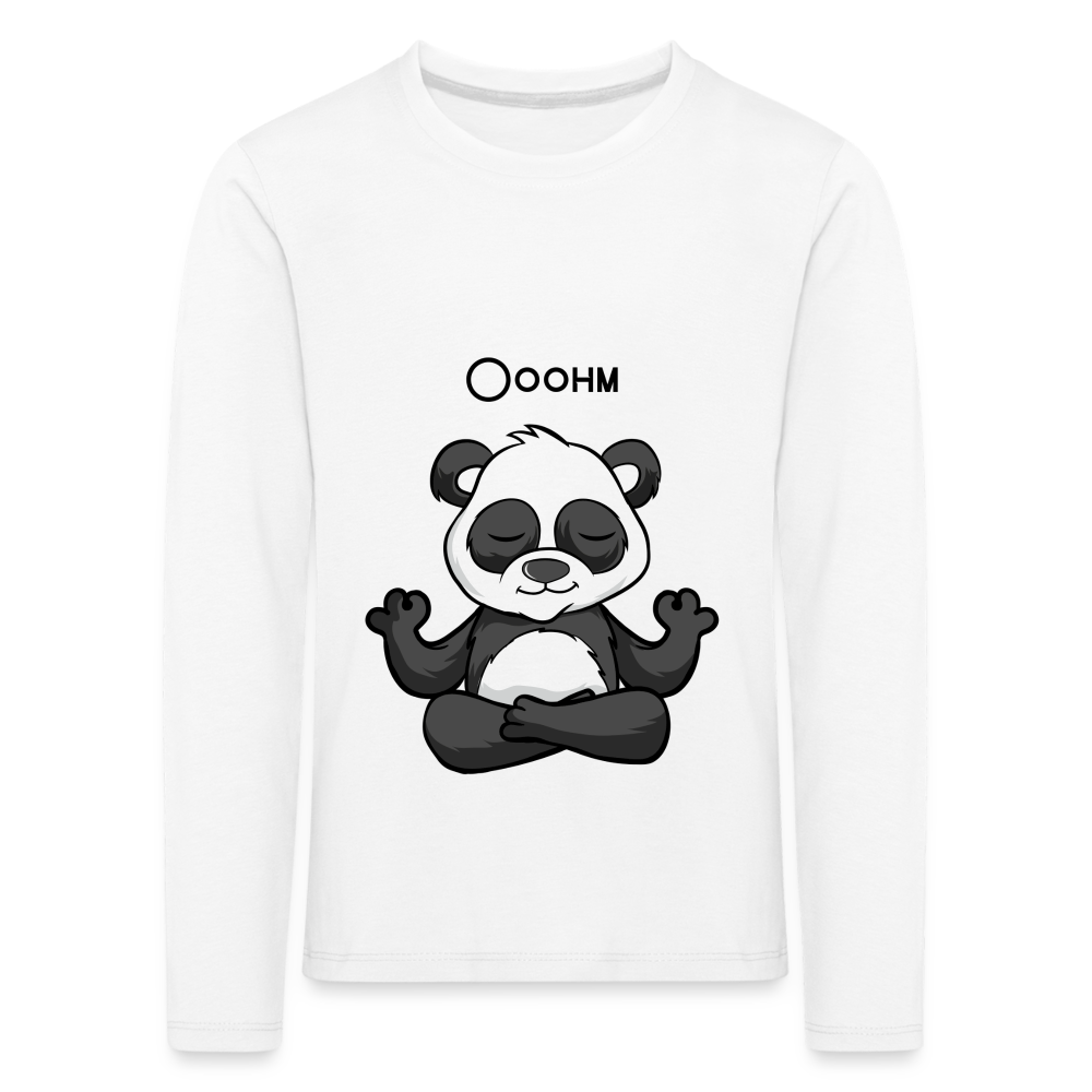 Kinder Premium Langarmshirt - Ooohm Panda - weiß