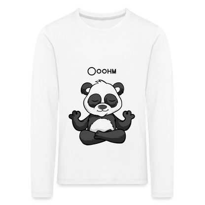 Kinder Premium Langarmshirt - Ooohm Panda - weiß