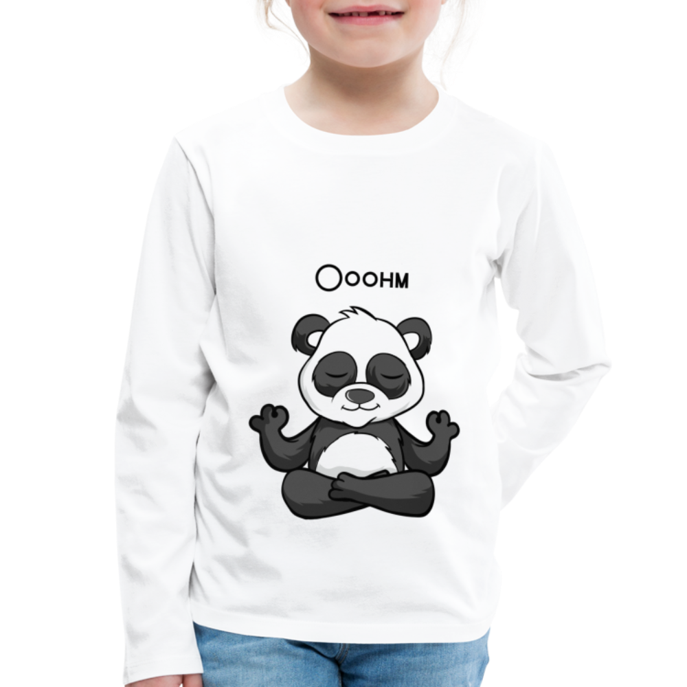 Kinder Premium Langarmshirt - Ooohm Panda - weiß