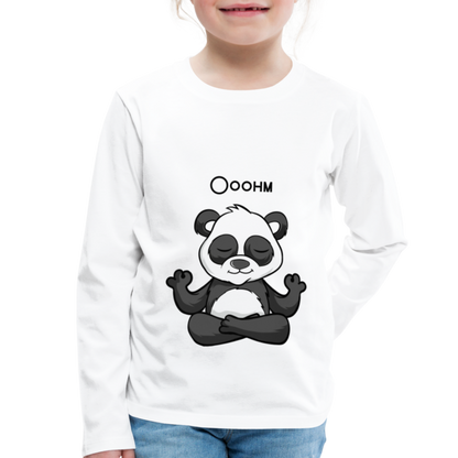 Kinder Premium Langarmshirt - Ooohm Panda - weiß