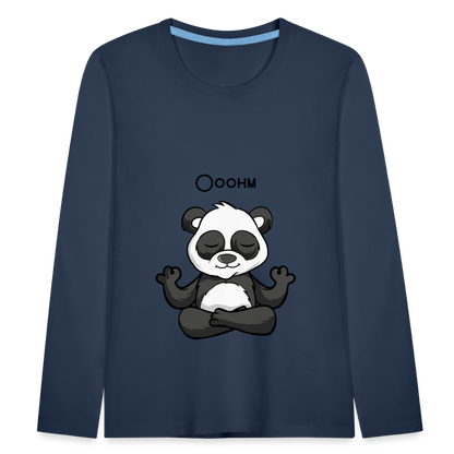 Kinder Premium Langarmshirt - Ooohm Panda - Navy