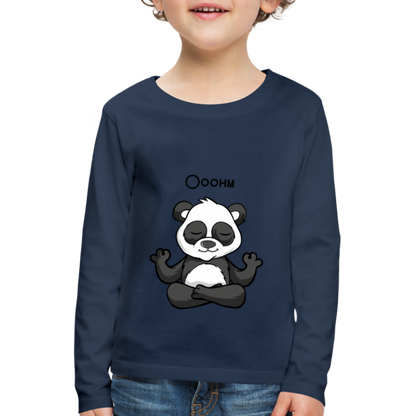 Kinder Premium Langarmshirt - Ooohm Panda - Navy