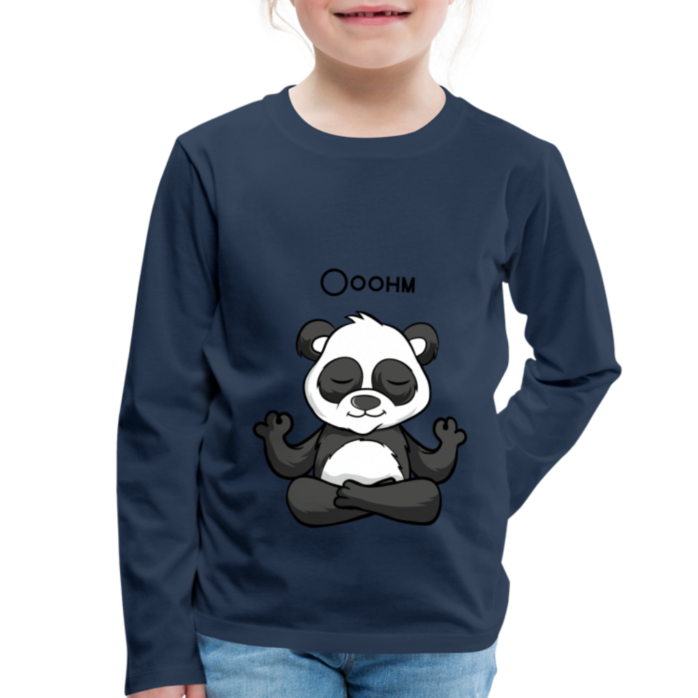 Kinder Premium Langarmshirt - Ooohm Panda - Navy