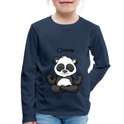 Kinder Premium Langarmshirt - Ooohm Panda - Navy