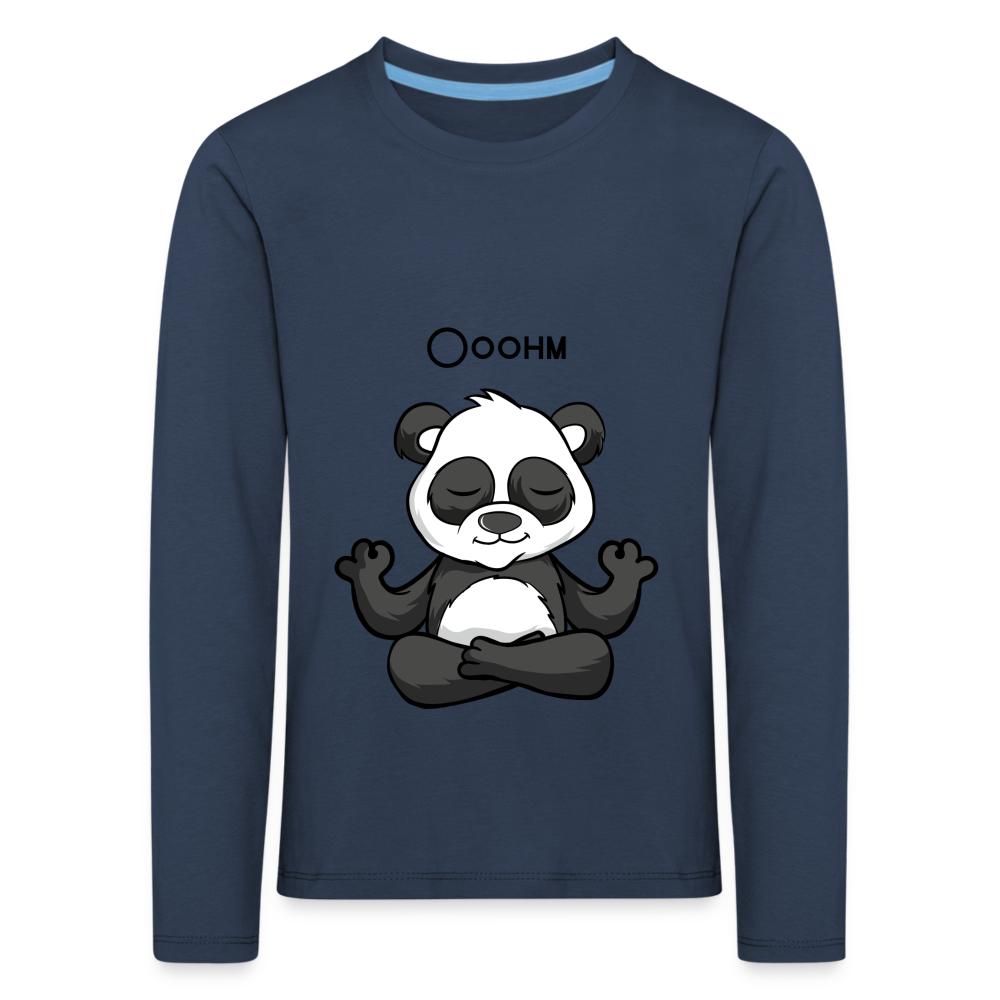 Kinder Premium Langarmshirt - Ooohm Panda - Navy