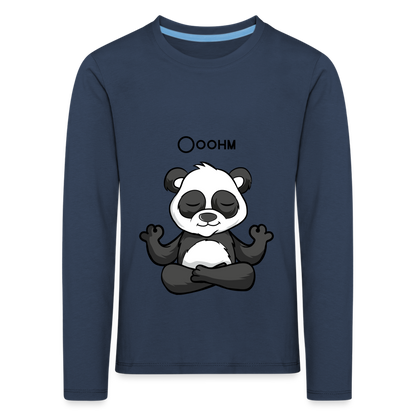 Kinder Premium Langarmshirt - Ooohm Panda - Navy