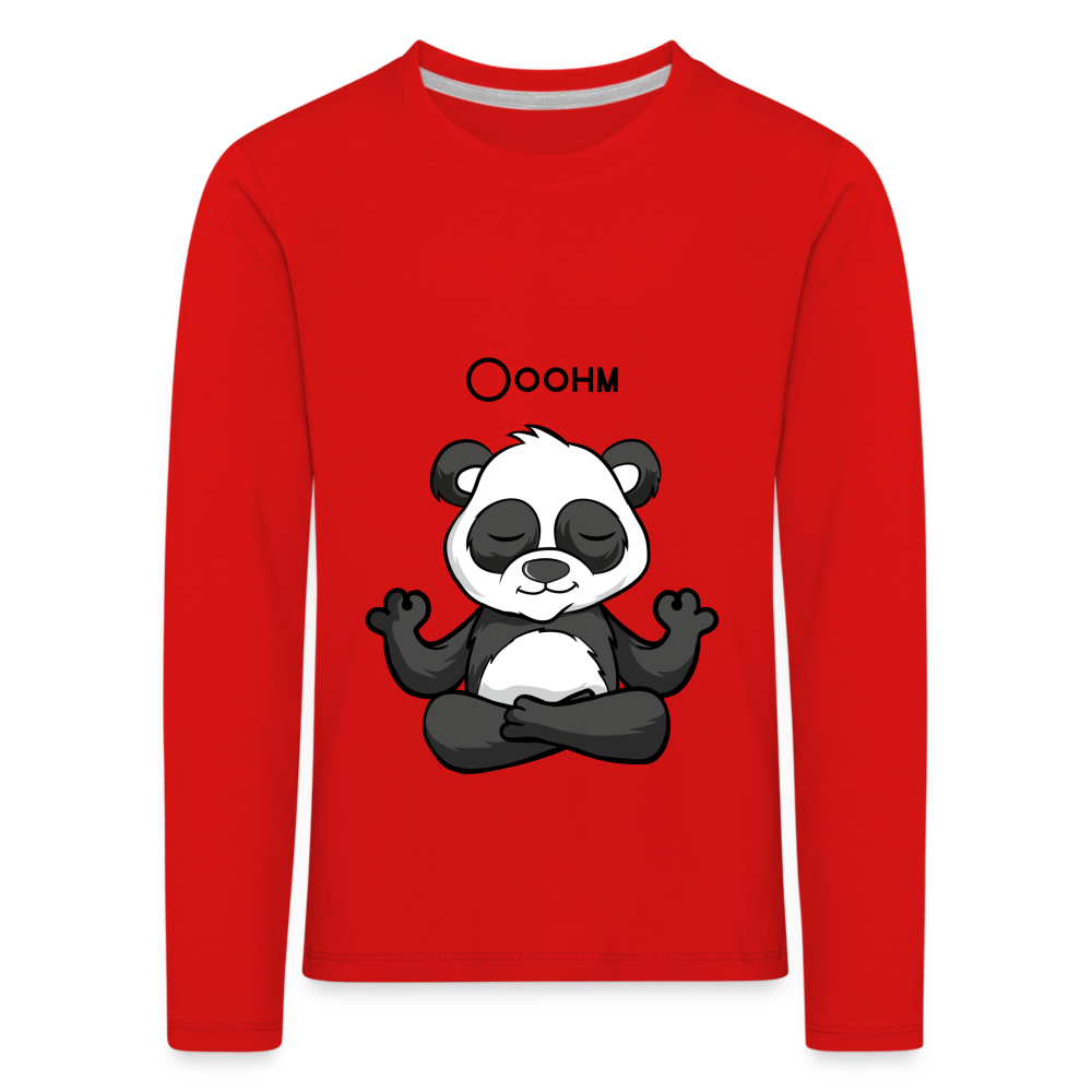 Kinder Premium Langarmshirt - Ooohm Panda - Rot