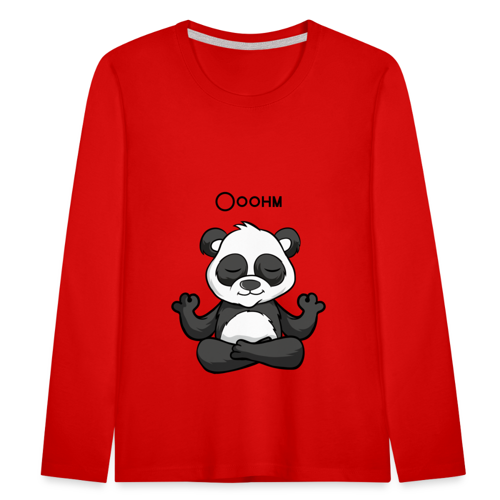 Kinder Premium Langarmshirt - Ooohm Panda - Rot