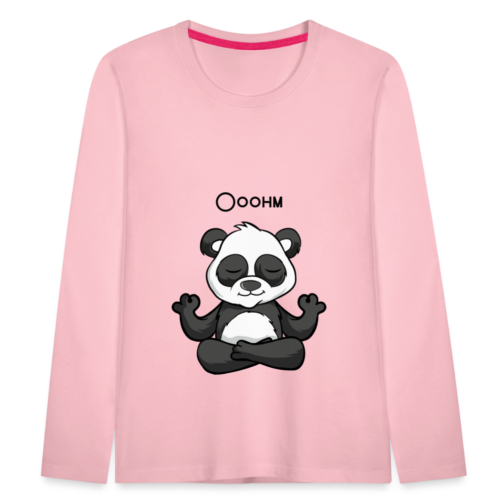 Kinder Premium Langarmshirt - Ooohm Panda - Hellrosa