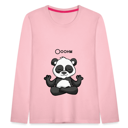 Kinder Premium Langarmshirt - Ooohm Panda - Hellrosa