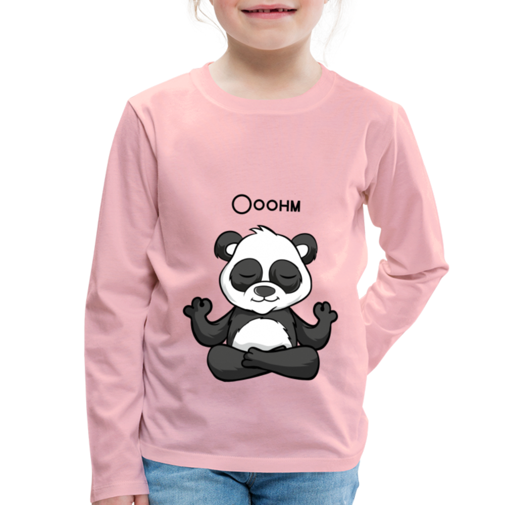 Kinder Premium Langarmshirt - Ooohm Panda - Hellrosa