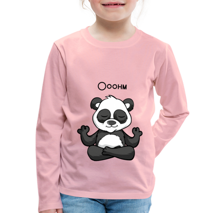 Kinder Premium Langarmshirt - Ooohm Panda - Hellrosa