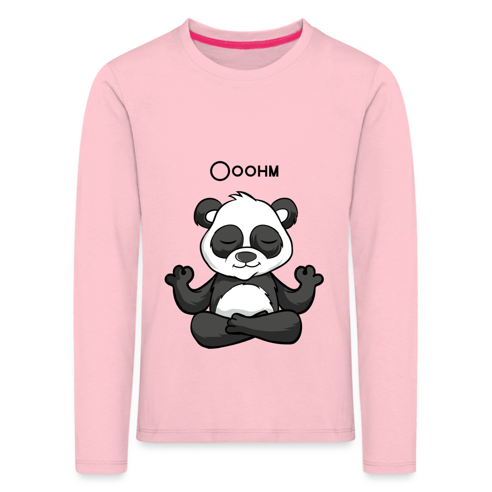 Kinder Premium Langarmshirt - Ooohm Panda - Hellrosa