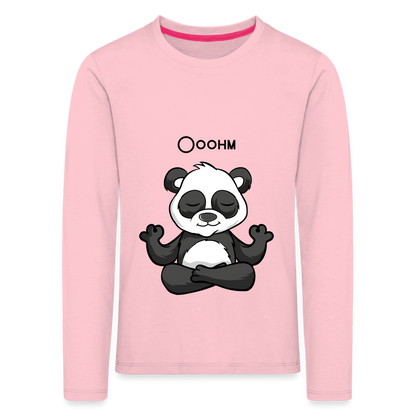 Kinder Premium Langarmshirt - Ooohm Panda - Hellrosa