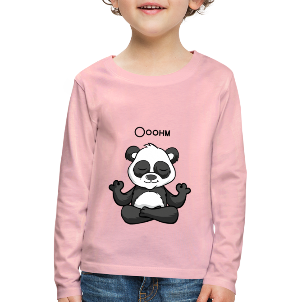 Kinder Premium Langarmshirt - Ooohm Panda - Hellrosa