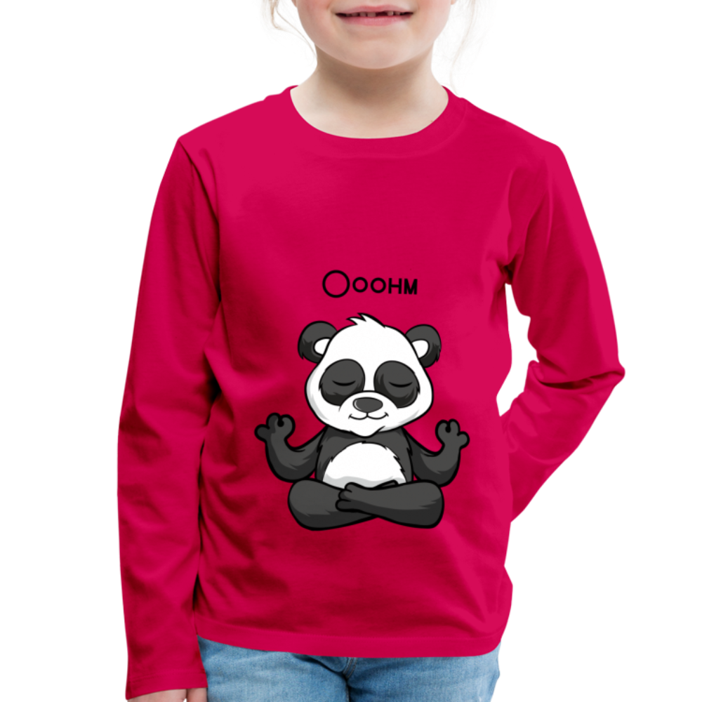 Kinder Premium Langarmshirt - Ooohm Panda - dunkles Pink