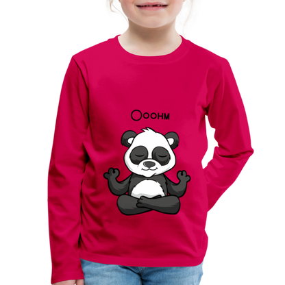 Kinder Premium Langarmshirt - Ooohm Panda - dunkles Pink