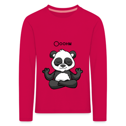 Kinder Premium Langarmshirt - Ooohm Panda - dunkles Pink