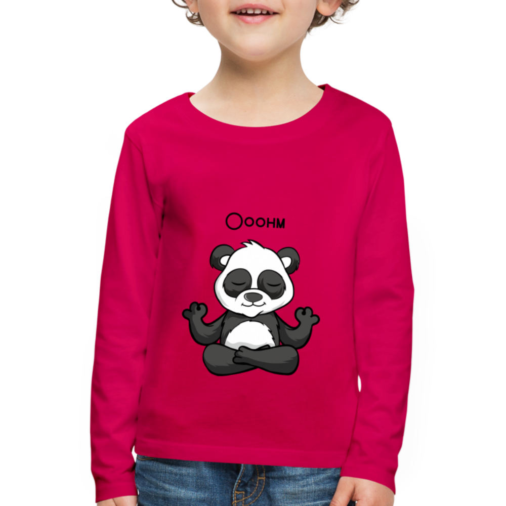 Kinder Premium Langarmshirt - Ooohm Panda - dunkles Pink