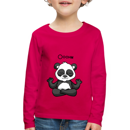 Kinder Premium Langarmshirt - Ooohm Panda - dunkles Pink