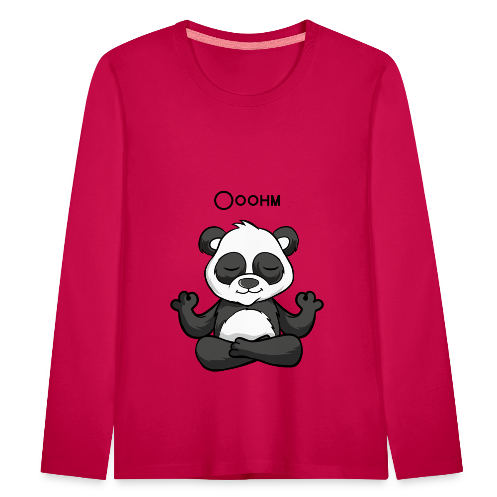 Kinder Premium Langarmshirt - Ooohm Panda - dunkles Pink