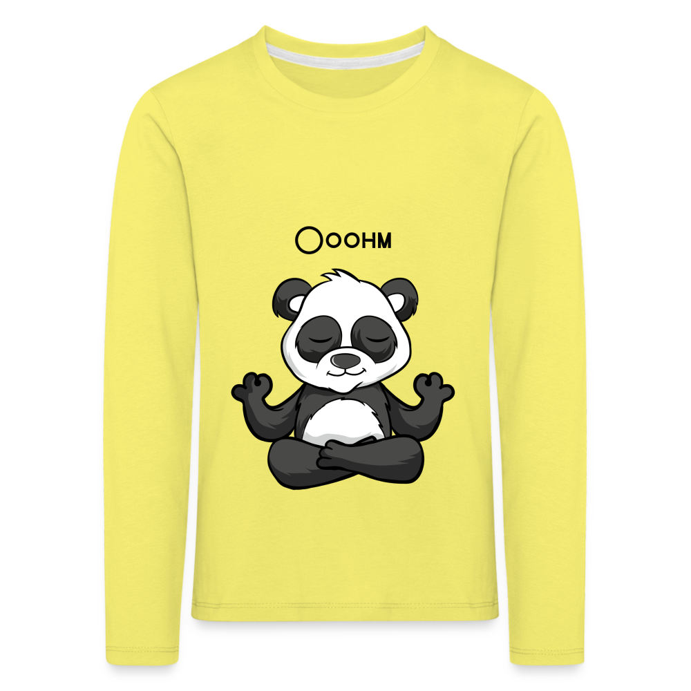 Kinder Premium Langarmshirt - Ooohm Panda - Gelb