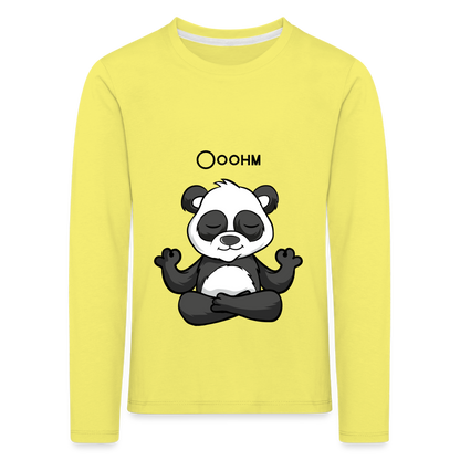 Kinder Premium Langarmshirt - Ooohm Panda - Gelb