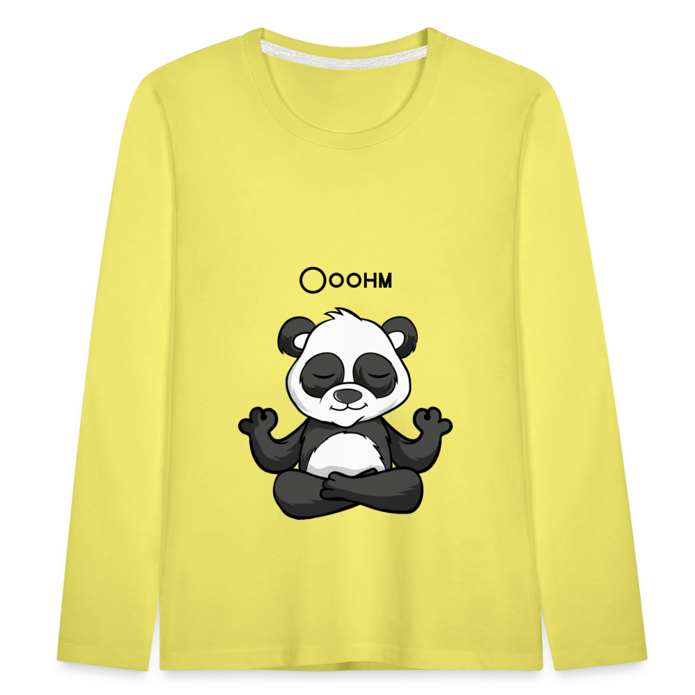 Kinder Premium Langarmshirt - Ooohm Panda - Gelb