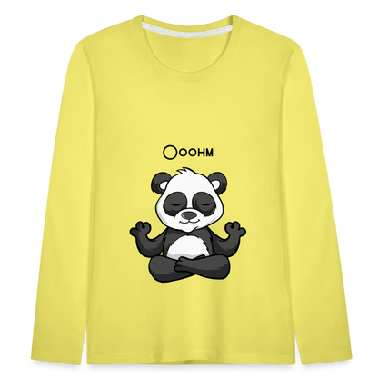 Kinder Premium Langarmshirt - Ooohm Panda - Gelb