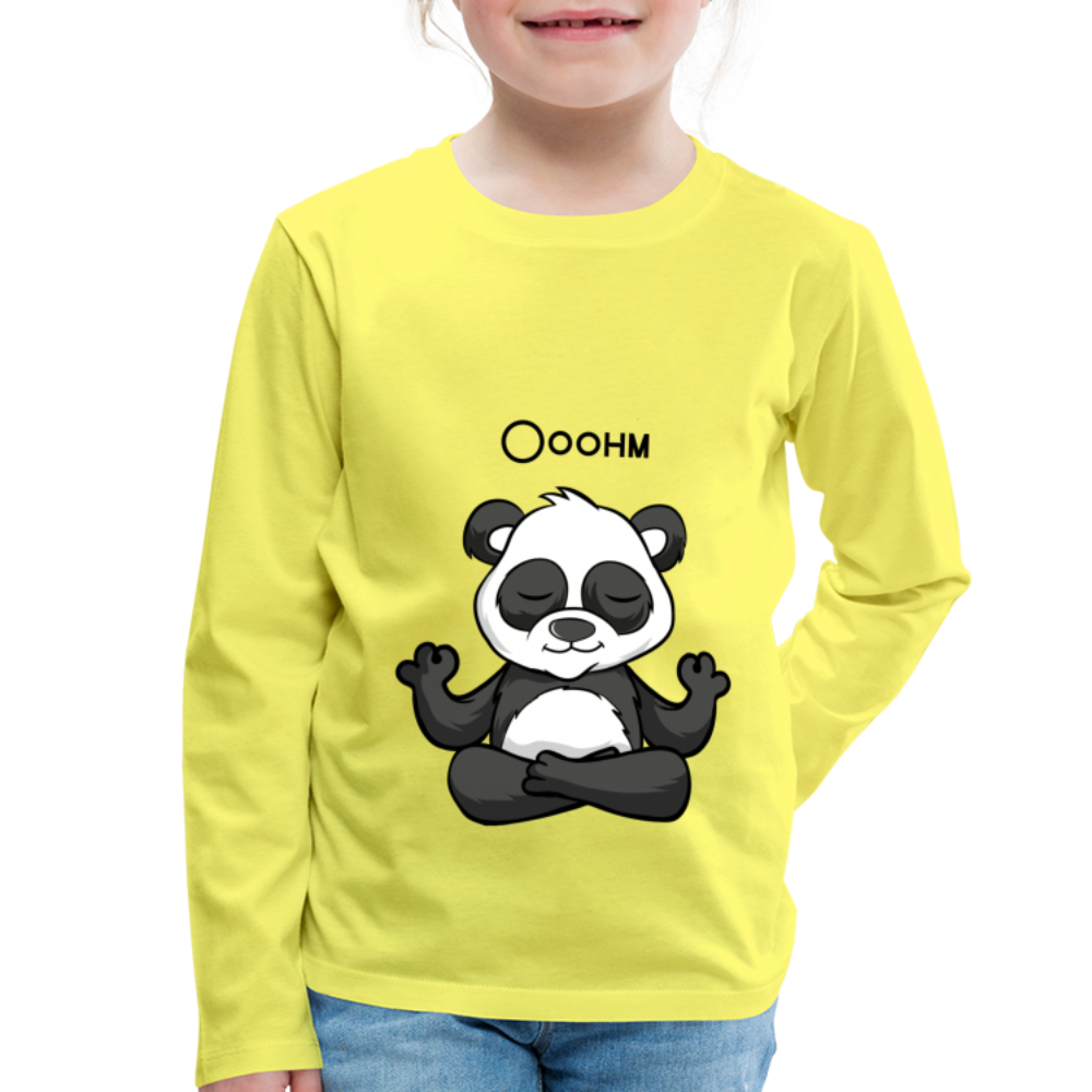 Kinder Premium Langarmshirt - Ooohm Panda - Gelb