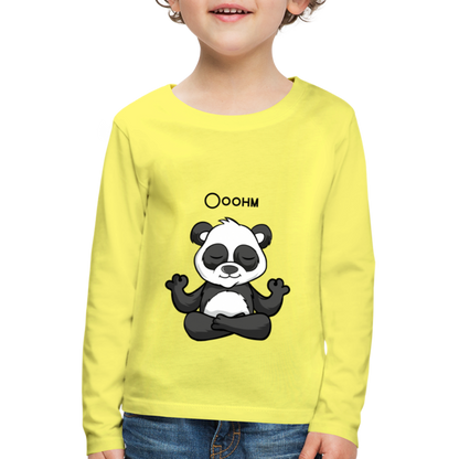 Kinder Premium Langarmshirt - Ooohm Panda - Gelb