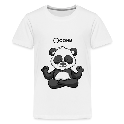 Teenager Premium T-Shirt - Ooohm Panda - weiß