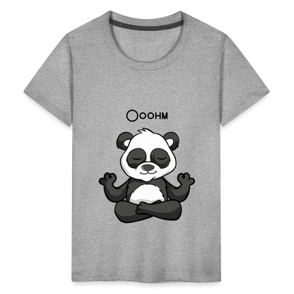 Teenager Premium T-Shirt - Ooohm Panda - Grau meliert