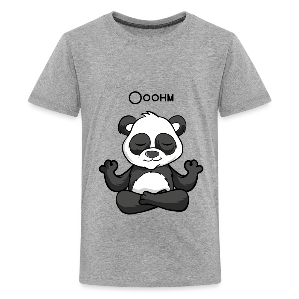 Teenager Premium T-Shirt - Ooohm Panda - Grau meliert