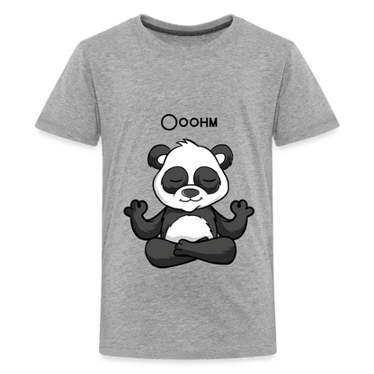 Teenager Premium T-Shirt - Ooohm Panda - Grau meliert