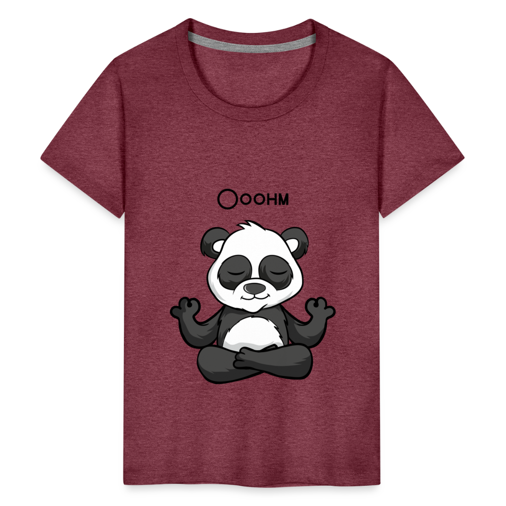 Teenager Premium T-Shirt - Ooohm Panda - Bordeauxrot meliert