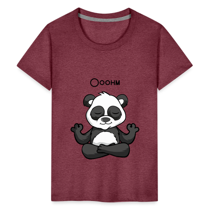 Teenager Premium T-Shirt - Ooohm Panda - Bordeauxrot meliert