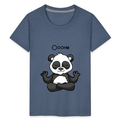 Teenager Premium T-Shirt - Ooohm Panda - Blau meliert