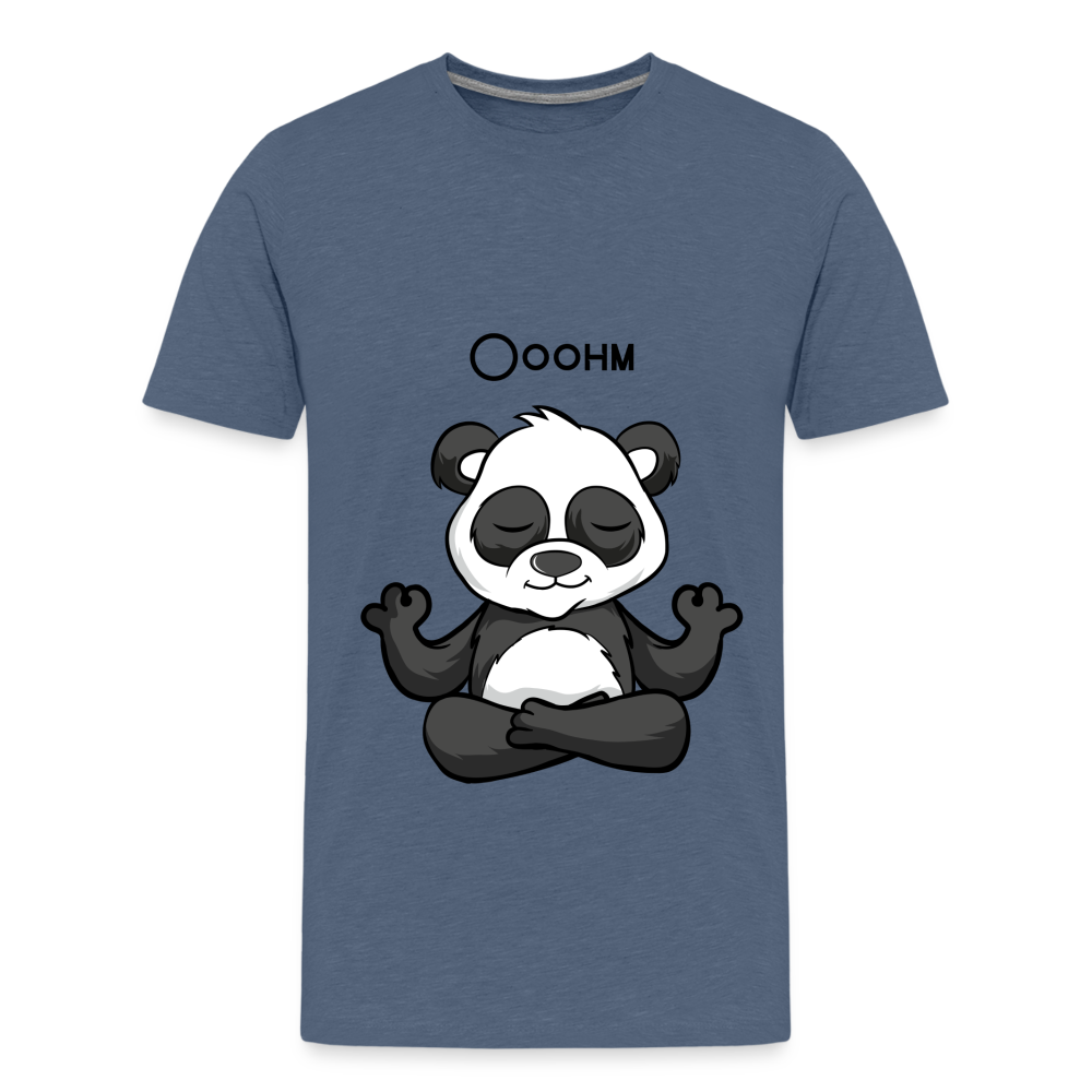 Teenager Premium T-Shirt - Ooohm Panda - Blau meliert