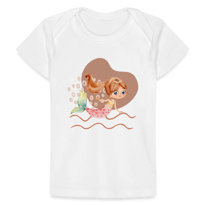 Baby Bio-T-Shirt - Meerjungfrau Herz - weiß