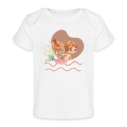 Baby Bio-T-Shirt - Meerjungfrau Herz - weiß