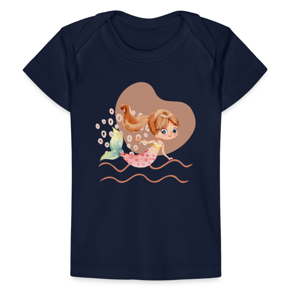 Baby Bio-T-Shirt - Meerjungfrau Herz - Dunkelnavy