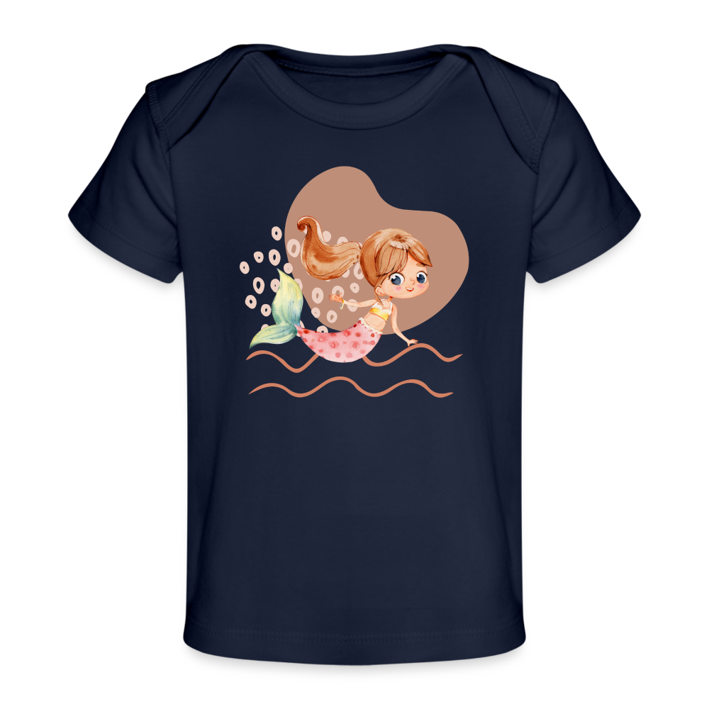 Baby Bio-T-Shirt - Meerjungfrau Herz - Dunkelnavy