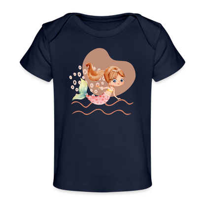 Baby Bio-T-Shirt - Meerjungfrau Herz - Dunkelnavy