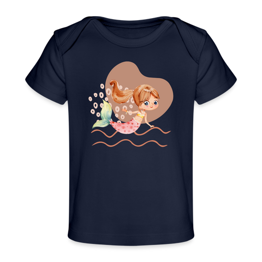 Baby Bio-T-Shirt - Meerjungfrau Herz - Dunkelnavy