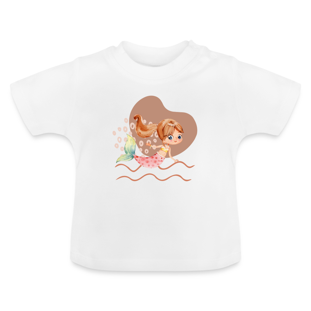 Baby T-Shirt - Meerjungfrau Herz - weiß